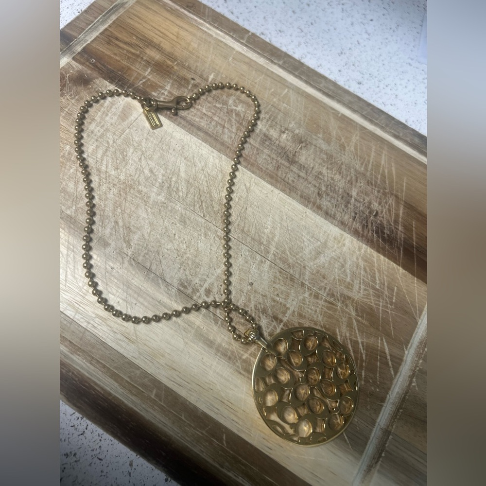 Coach Gold Medallion Necklace